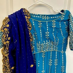 Mirror work georgette lehenga